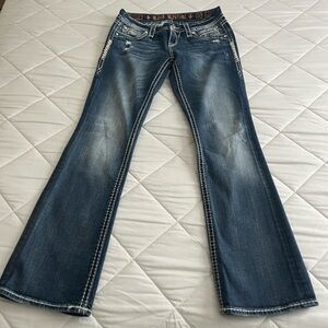 Rock Revival IRENE Crystal Rhinestones Easy Boot Jeans 26x31